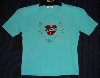 T-Shirt t&uuml;rkis mit Pailettenstickerei