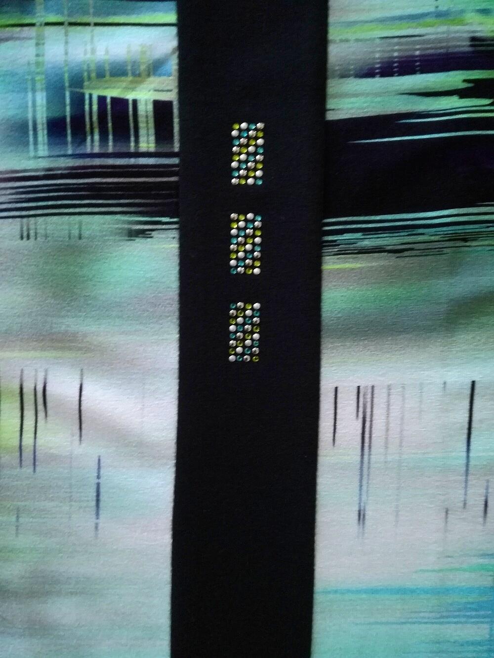 Seidel Blusenshirt 1/2 Arm weiss-blau-grün-türkis