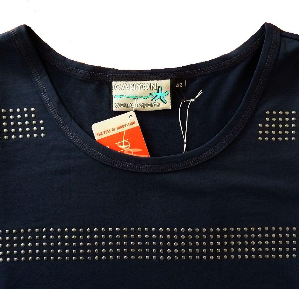 Canyon T-Shirt 1/2 Arm blau mit Nietenstreifen