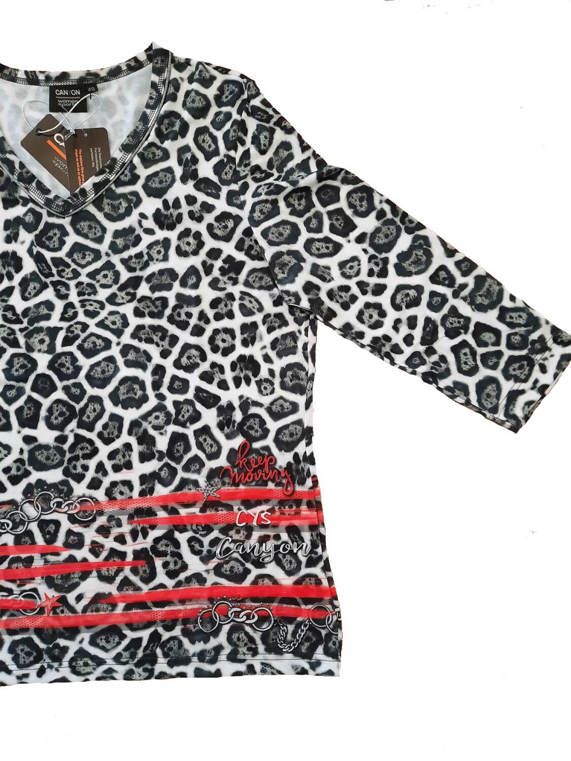 Canyon T-Shirt taupe-white-black Leo