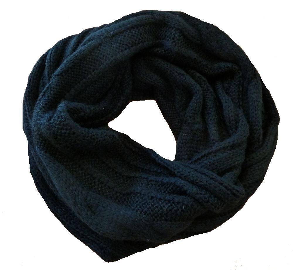 Kai Balke Loopschal schwarz Zopfmuster