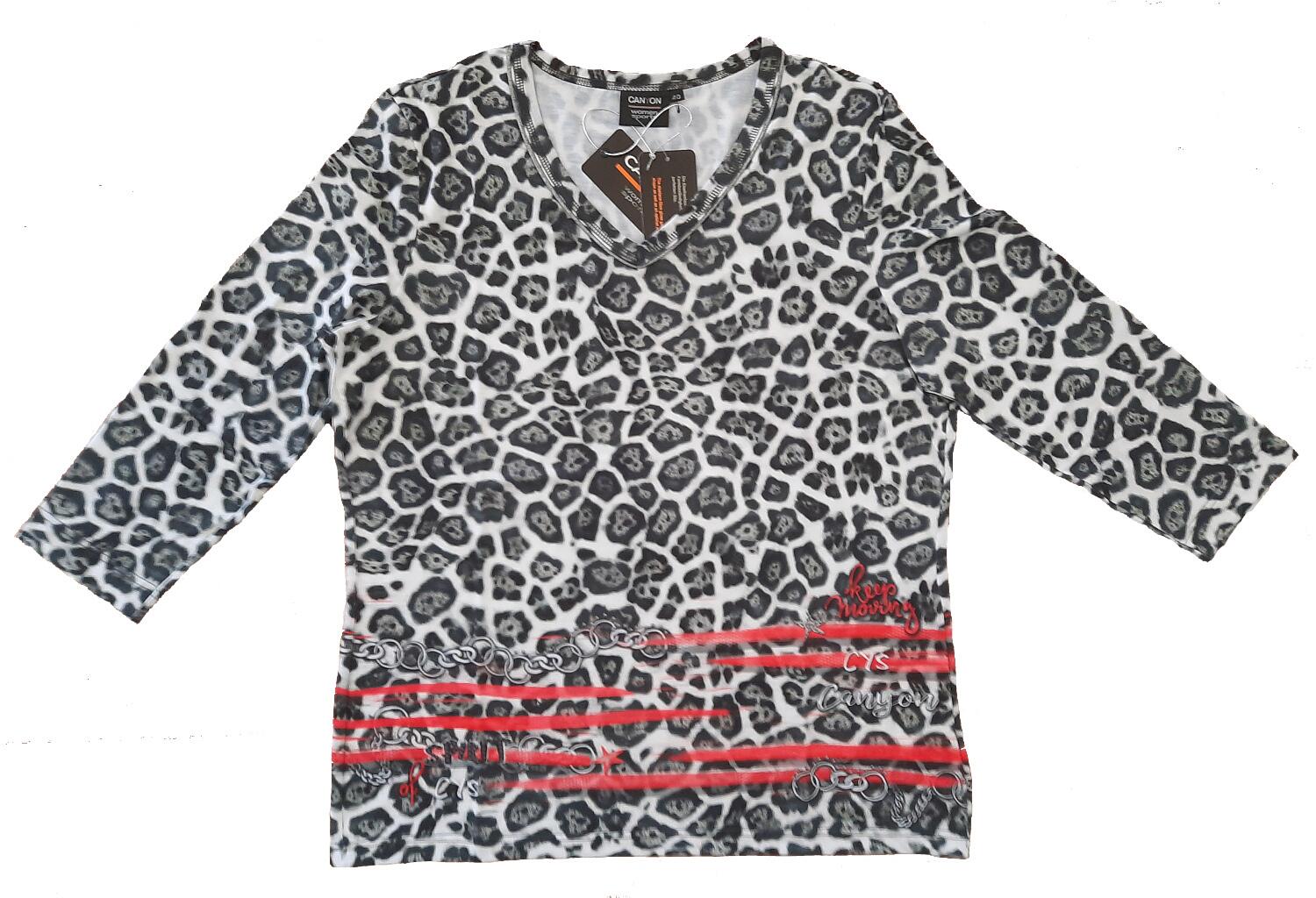 Canyon T-Shirt taupe-white-black Leo