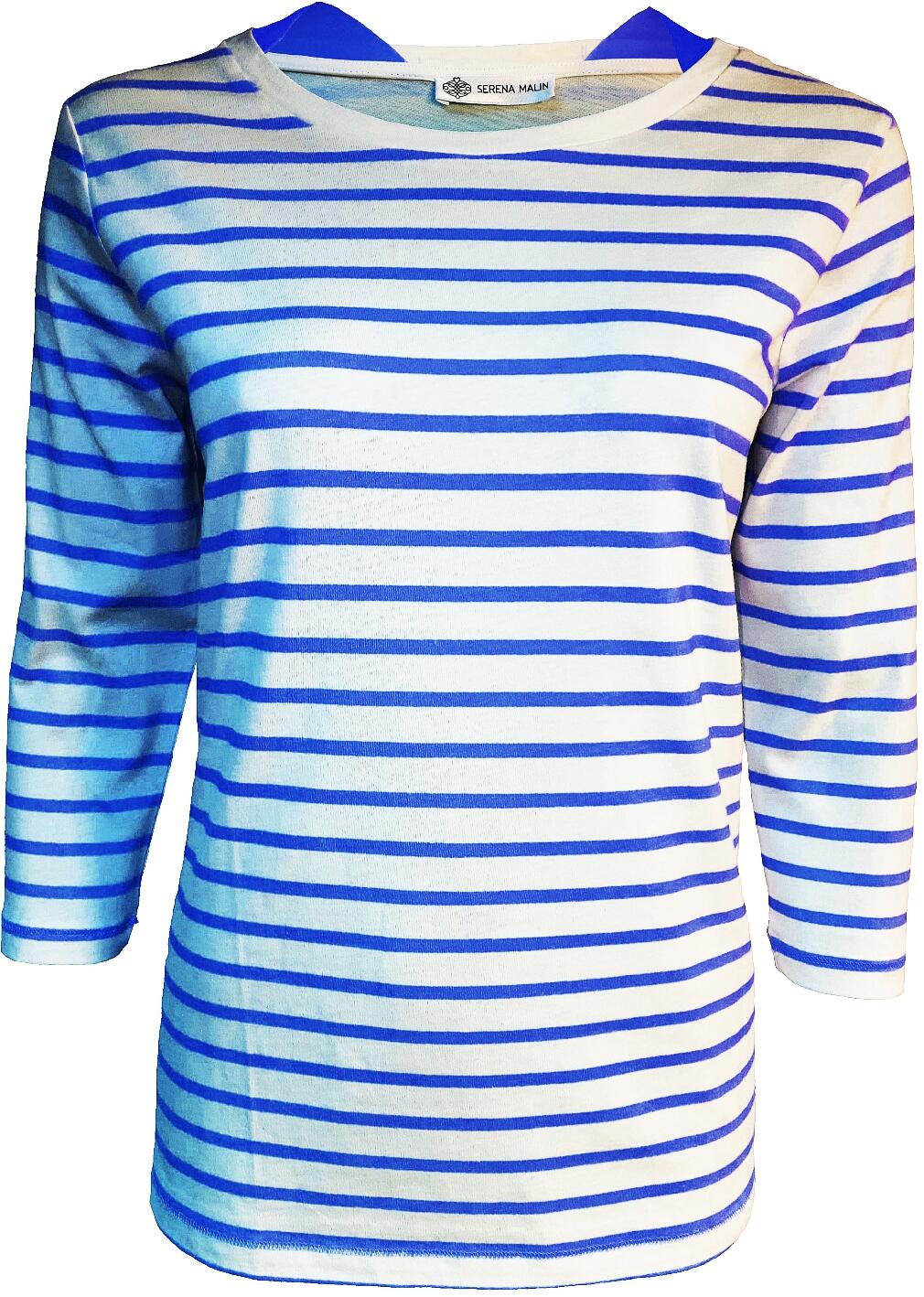Serena Malin T-Shirt Maritim Ringelshirt 3/4 Arm - 42