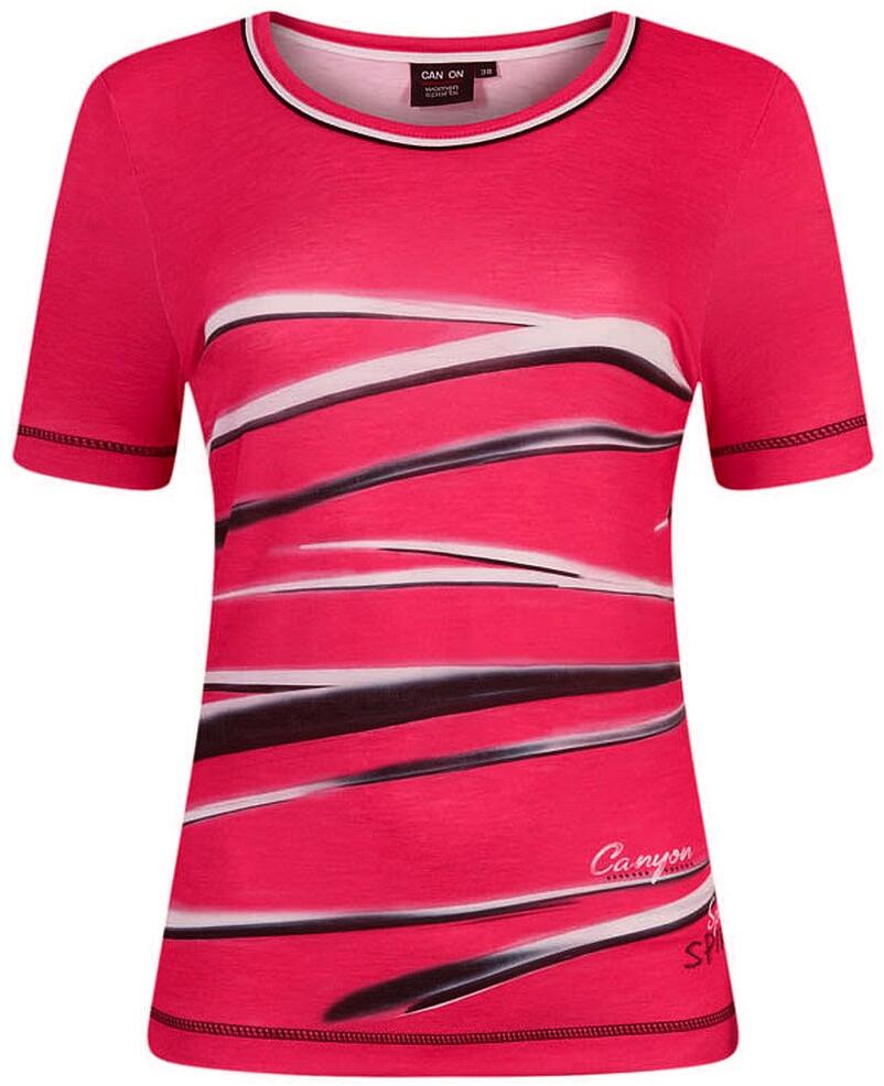 Canyon Women Sports T-Shirt ruby-black-white