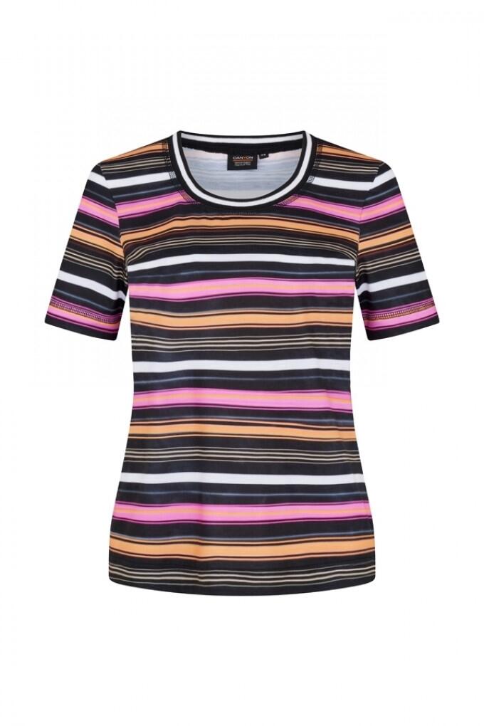 Canyon Women Sports T-Shirt pink-mango-black