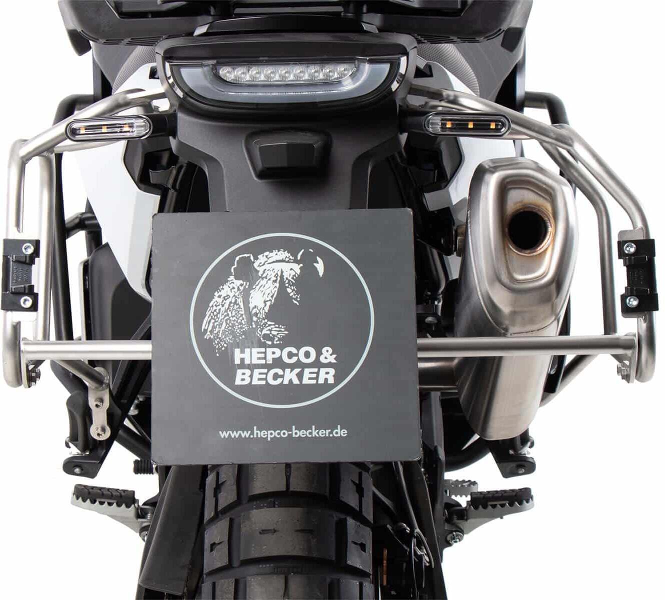 Koffertr&auml;gerset Cutout Edelstahl inkl. Xplorer Cutout silber Kofferset f&uuml;r Husqvarna Norden 901