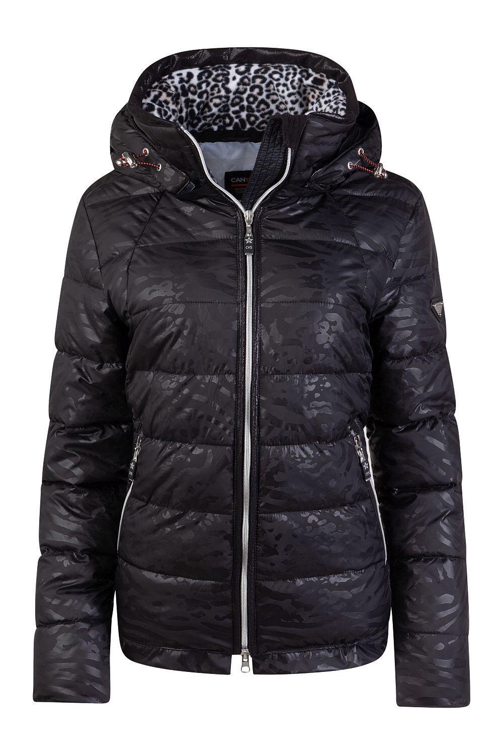 Canyon Jacke schwarz Ton-in-Ton Print wattiert