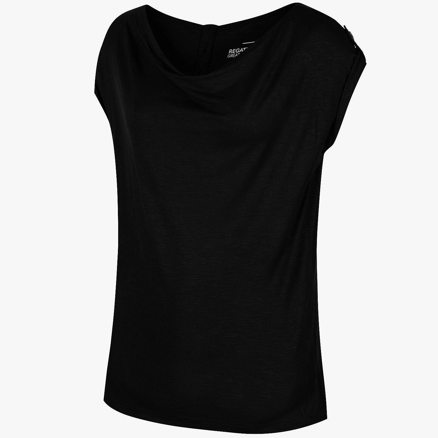 Regatta T-Shirt Nolana Wasserfallkragen black