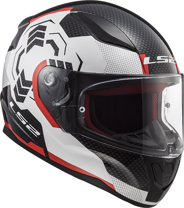 LS2 Helm Rapid Ghost FF353 white-black-red - seitliche Ansicht des Rapid Ghost