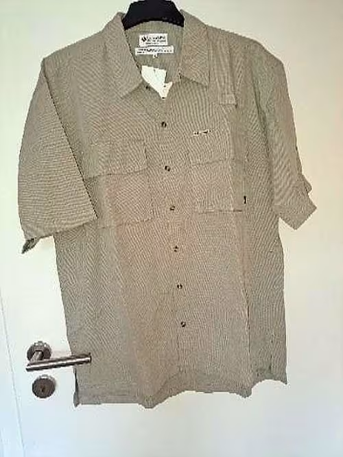 Columbia Hemd Summit Crest Campshirt - L fossil sandgrau Halbarm
