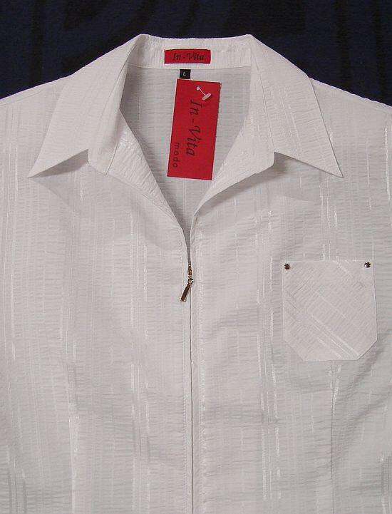 Damen Bluse mit Zip-weiss