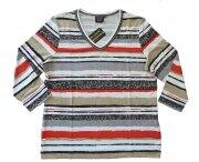 Canyon T-Shirt Ringel 3/4 Arm mandel-schwarz-rot-weiss