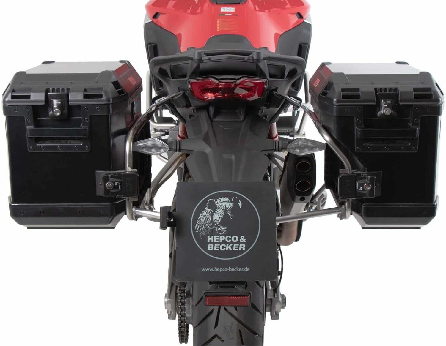 Kofferträgerset Cutout Edelstahl inkl. Xplorer Cutout Kofferset für Ducati Multistrada V4 / S / Pikes Peak / Rally / RS (2025-)