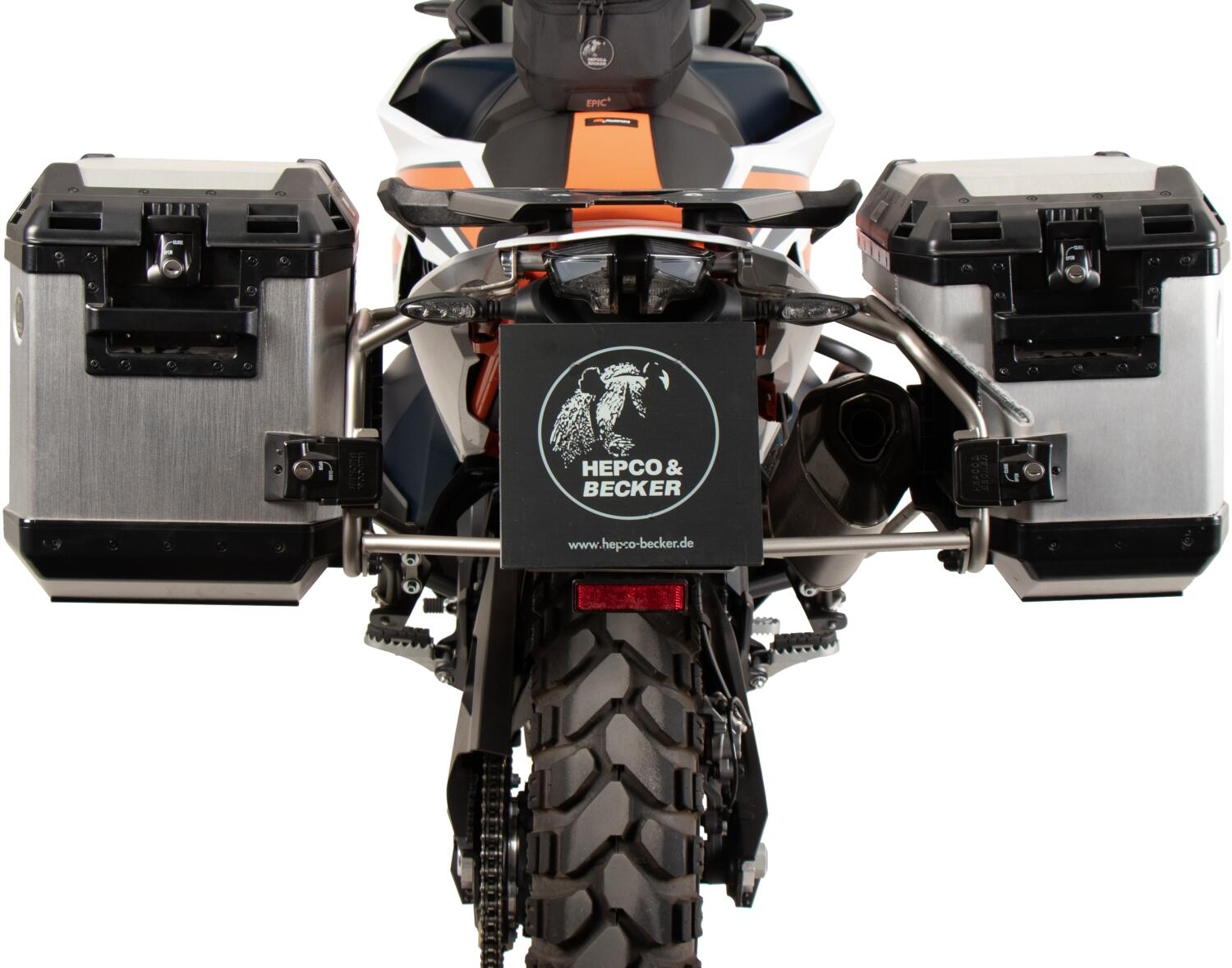 Koffertr&auml;gerset Cutout Edelstahl inkl. Xplorer Cutout silber Kofferset f&uuml;r KTM 790 Adventure ab 2024