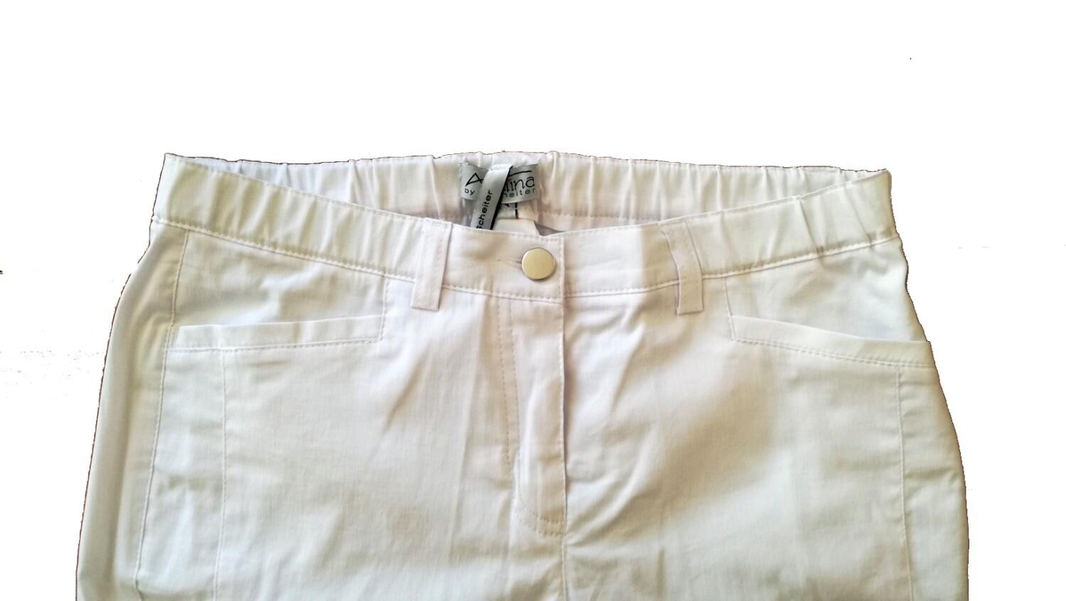 Adelina Hose Caprihose weiss