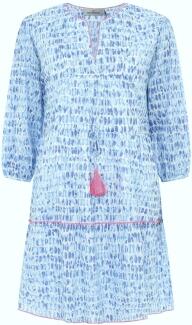 Zwillingsherz Kleid Aquarell Print Baumwolle blau