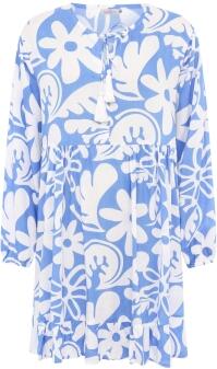 Zwillingsherz Kleid Viscose Flower Paradise blau