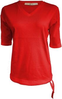 Serena Malin T-Shirt Uni Tunnelzugsaum rot oder navy