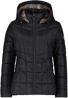 Betty Barclay Damen Steppjacke schwarz mit Kapuze