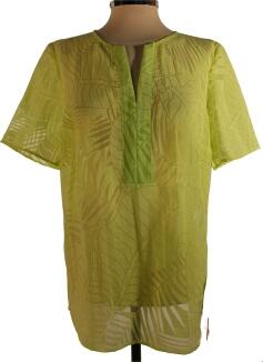 my way FER Tunika Bluse Leaves apfelgrün