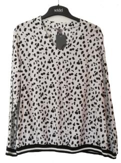 Seidel Damenbluse weiss-schwarz Jockey