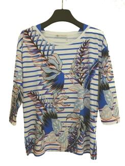 Serena Malin T-Shirt Tropical Druck 3/4 Arm