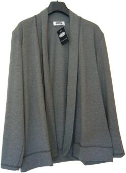 UNO PIU Damen Shirtjacke Schalkragen meliert grau