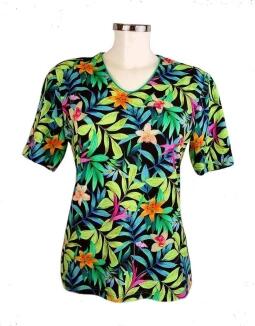 Uno Piu T-Shirt mit Exotic Jungle Print