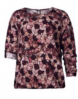 Serena Malin Schlupfbluse Digitaldruck bordo