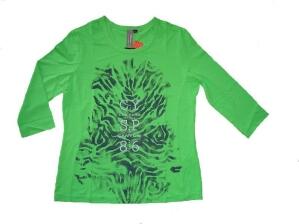 Canyon T-Shirt 3/4 Arm gr&uuml;n-zinn Druck