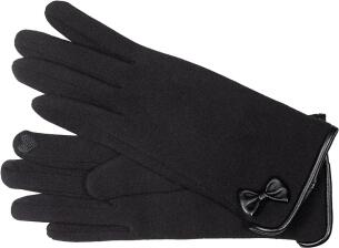 Fiebig Damen Handschuh Schwarz Schleife