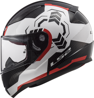 LS2 Helm Rapid Ghost FF353 white-black-red
