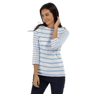Regatta Parris Streifen T-Shirt weiss-hellblau