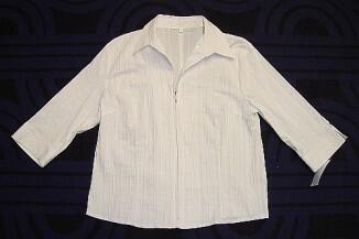 Damen Stretch Bluse mit Zip-weiss