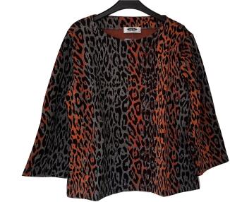 UNO PIU Damen Pullover 3/4 Arm orange/grau/schwarz