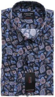 Jupiter Hemd Paisley Langarm - Paisley blau
