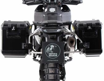 Kofferträgerset Cutout Edelstahl inkl. Xplorer Cutout black Kofferset für Husqvarna Norden 901