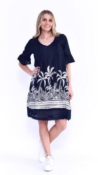 Orientique One Summer Kleid Boho Border navy