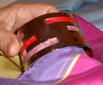 Armreif mit rosa-pink Intarsien Modeschmuck