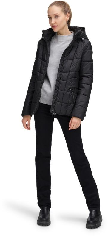 Betty Barclay Damen Steppjacke schwarz mit Kapuze