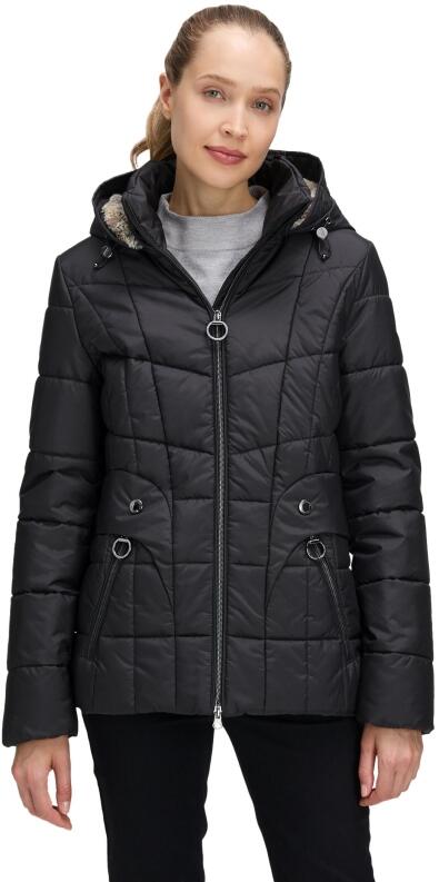 Betty Barclay Damen Steppjacke schwarz mit Kapuze