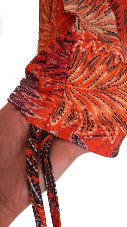 UNO PIU Damen T-Shirt korallorange Leaves