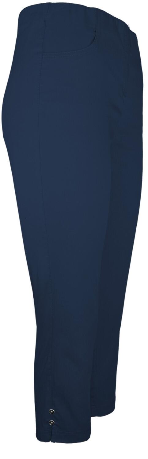 Adelina Pull On Hose Capri L&auml;nge Light Stretch Cotton Marine