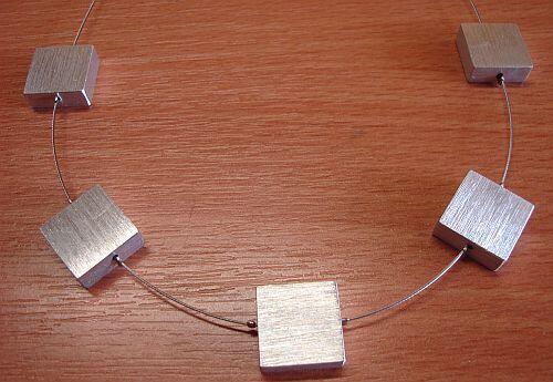 Edelstahlkette mit 7 Aluecken flach