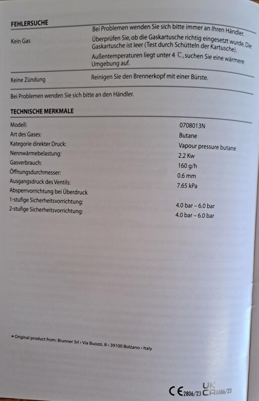 Brunner Gaskocher Devil