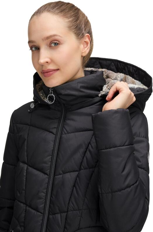 Betty Barclay Damen Steppjacke schwarz mit Kapuze