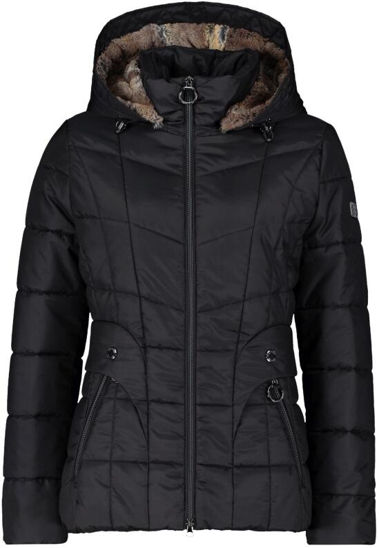Betty Barclay Damen Steppjacke schwarz mit Kapuze