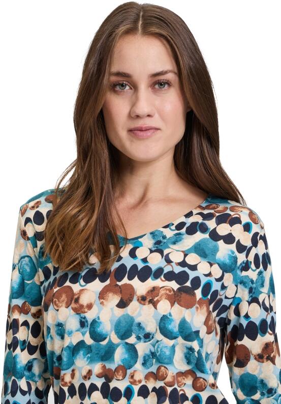 Betty Barclay Shirt beige-petrol Tunnelzug