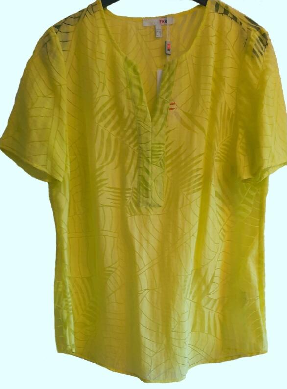 my way FER Tunika Bluse Leaves apfelgrün