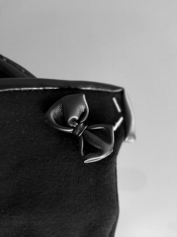 Fiebig Damen Handschuh Schwarz Schleife